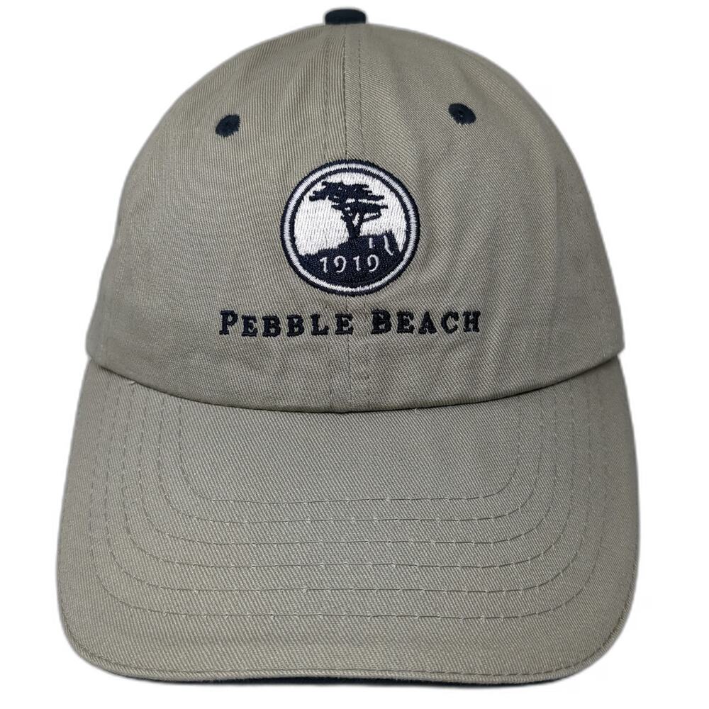 Pebble Beach Baseball Cap Beige One Size Hat 1919 Lone Cypress Golf Strapback